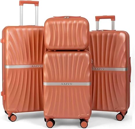 Stylish 4PCS Expandable ABS Luggage Set Elegant Appearance TSA Lock Silent Wheel Suitcase