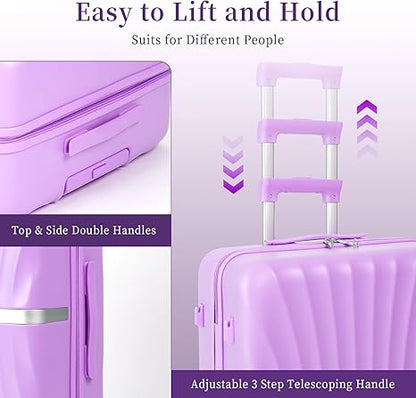 Stylish 4PCS Expandable ABS Luggage Set Elegant Appearance TSA Lock Silent Wheel Suitcase