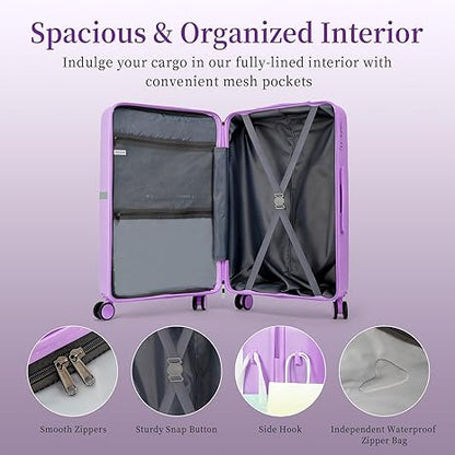 Stylish 4PCS Expandable ABS Luggage Set Elegant Appearance TSA Lock Silent Wheel Suitcase