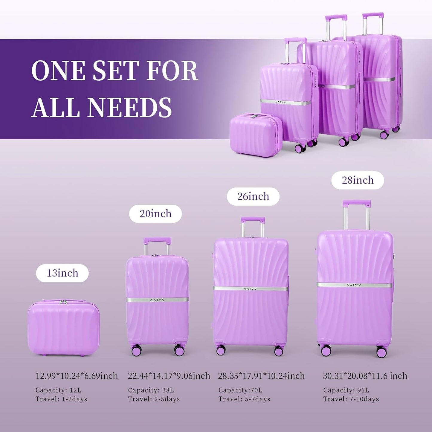 Stylish 4PCS Expandable ABS Luggage Set Elegant Appearance TSA Lock Silent Wheel Suitcase