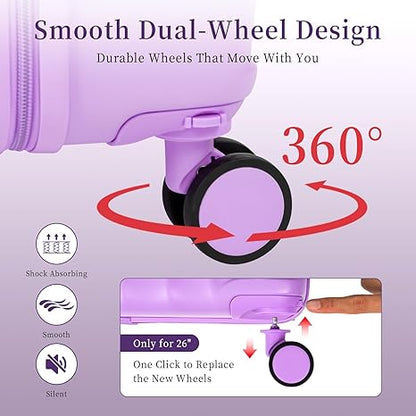 Stylish 4PCS Expandable ABS Luggage Set Elegant Appearance TSA Lock Silent Wheel Suitcase
