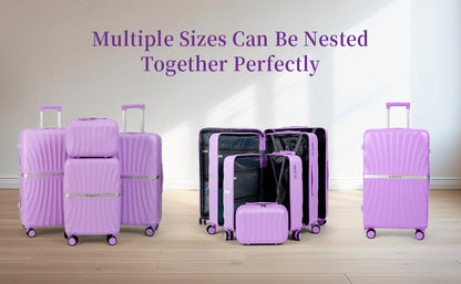 Stylish 4PCS Expandable ABS Luggage Set Elegant Appearance TSA Lock Silent Wheel Suitcase